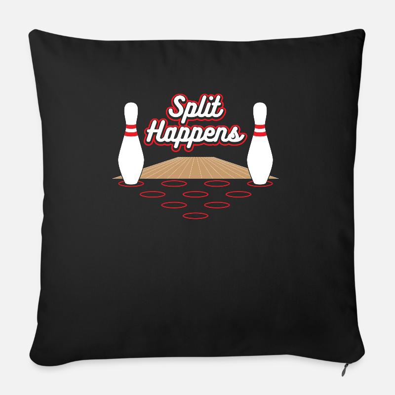 Bowling Tshirt Geschenk Bowling Fans Freunde Split - Sofakissen mit Füllung 45 x 45 cm - Schwarz