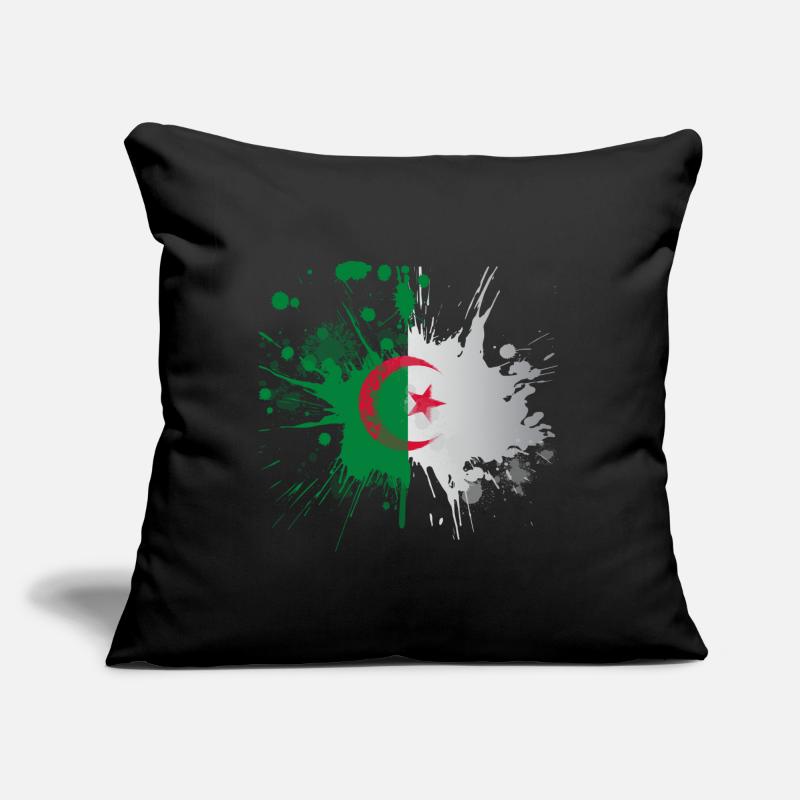 Drapeau Algérie Effet Eclaboussé Coussin et housse de 45 x 45 cm