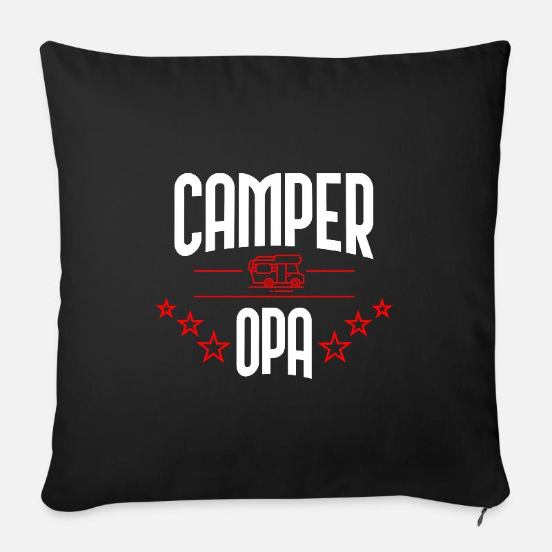 Camper Opa - Sofakissen mit Füllung 45 x 45 cm - Schwarz