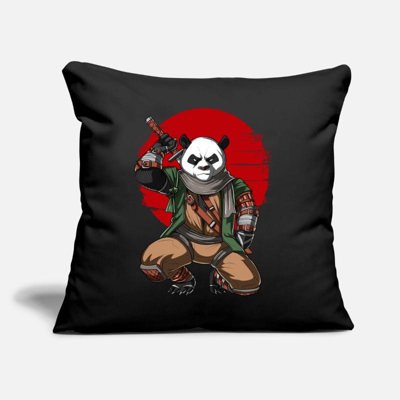 Panda Bär Ninja Samurai Sofakissen mit Füllung 45 x 45 cm