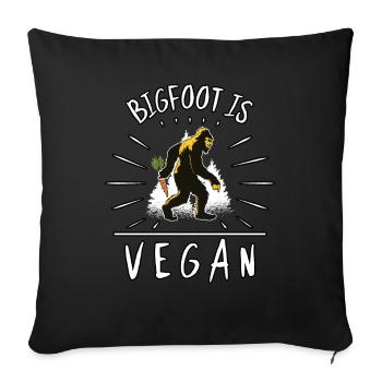 Cadeau Vegan Vegan Bigfoot Yeti - Coussin et housse de 45 x 45 cm - noir - Devant