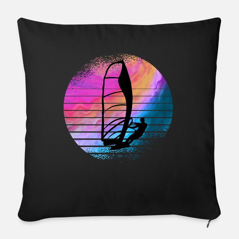 Windsurfen - Sofakissen mit Füllung 45 x 45 cm - Schwarz