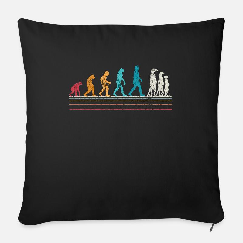 Erdmännchen Evolution Erdmännchen - Sofakissen mit Füllung 45 x 45 cm - Schwarz