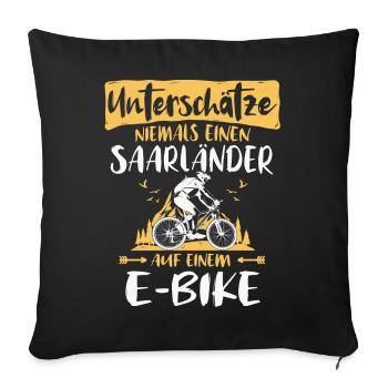 E-Bike Saarländer E Bike Saarland Ebike - Sofakissen mit Füllung 45 x 45 cm - Schwarz - Vorne