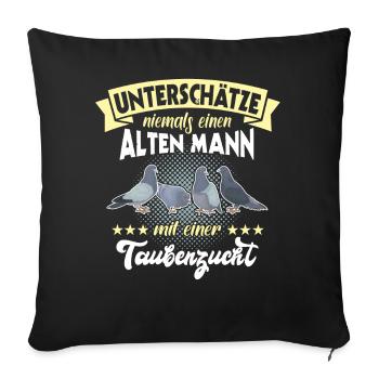 Tauben Taubenzüchter Geschenk Taube - Sofakissen mit Füllung 45 x 45 cm - Schwarz - Vorne
