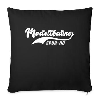 Modelleisenbahn Modellbahner Spur H0 - Sofakissen mit Füllung 45 x 45 cm - Schwarz - Vorne