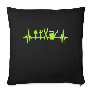 Garden EKG gardening allotment garden gift - Sofa pillow with filling 45cm x 45cm - black - Front