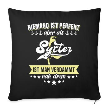Sylt Island Sylt Souvenir North Sea - Sofa pillow with filling 45cm x 45cm - black - Front