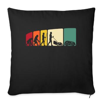 Faucheuses robots tondeuses tondeuses retro tondeuses à gazon evolutions - Coussin et housse de 45 x 45 cm - noir - Devant