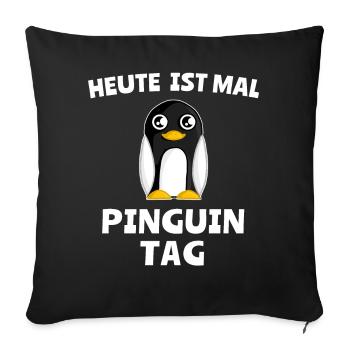 Pinguin Tag Pinguine - Sofakissen mit Füllung 45 x 45 cm - Schwarz - Vorne