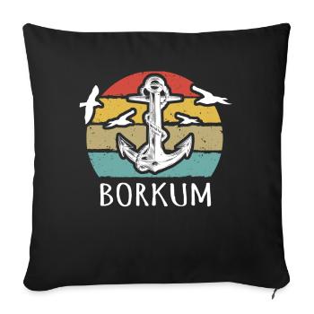Borkum Motiv Nordseeküste Nordsee - Sofakissen mit Füllung 45 x 45 cm - Schwarz - Vorne