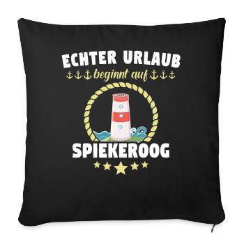 Spiekeroog Urlaub Nordseeküste Nordsee - Sofakissen mit Füllung 45 x 45 cm - Schwarz - Vorne