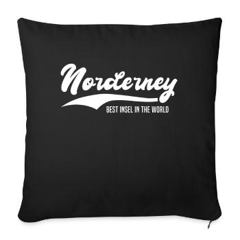 Norderney Insel Sprüche - Sofakissen mit Füllung 45 x 45 cm - Schwarz - Vorne