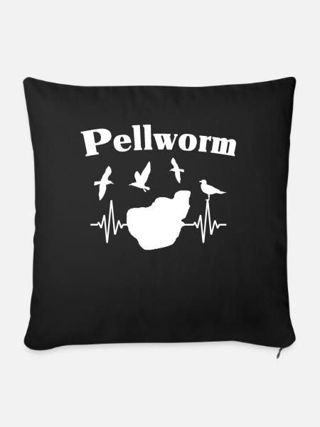 Pellworm EKG Souvenir Inselurlaub - Sofakissen mit Füllung 45 x 45 cm - Schwarz