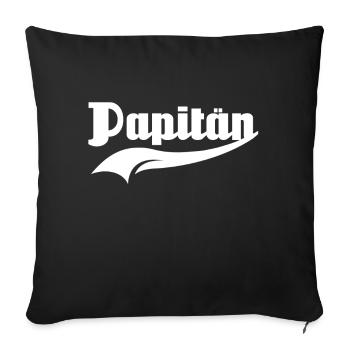 Papitän Kapitän Papa - Sofakissen mit Füllung 45 x 45 cm - Schwarz - Vorne