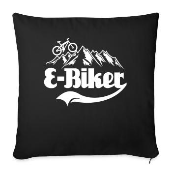 Ebike E-Biker Ebiking E-Biking Fahrrad - Sofakissen mit Füllung 45 x 45 cm - Schwarz - Vorne