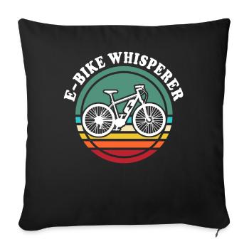 Ebike Flüsterer Ebiker Elektrofahrrad - Sofakissen mit Füllung 45 x 45 cm - Schwarz - Vorne
