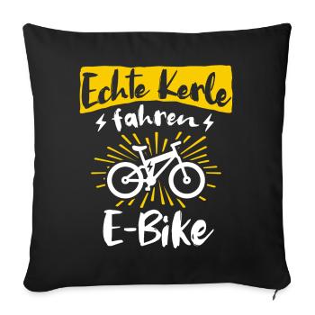 Ebike Elektrofahrrad E-Biker Geschenk - Sofakissen mit Füllung 45 x 45 cm - Schwarz - Vorne