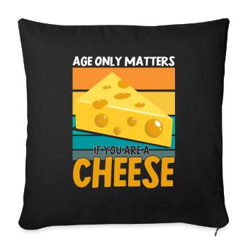 Käse Spruch Geschenk, Käse Liebhaber, Käse - Sofakissen mit Füllung 45 x 45 cm - Schwarz - Vorne
