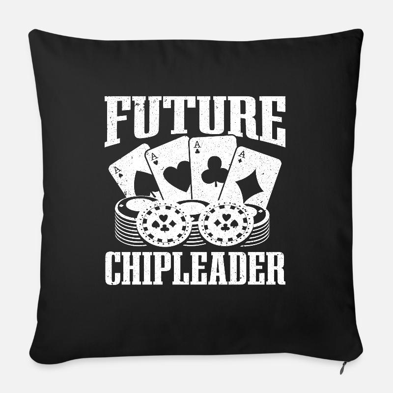 Pokerspieler Future Chipleader Poker - Sofakissen mit Füllung 45 x 45 cm - Schwarz