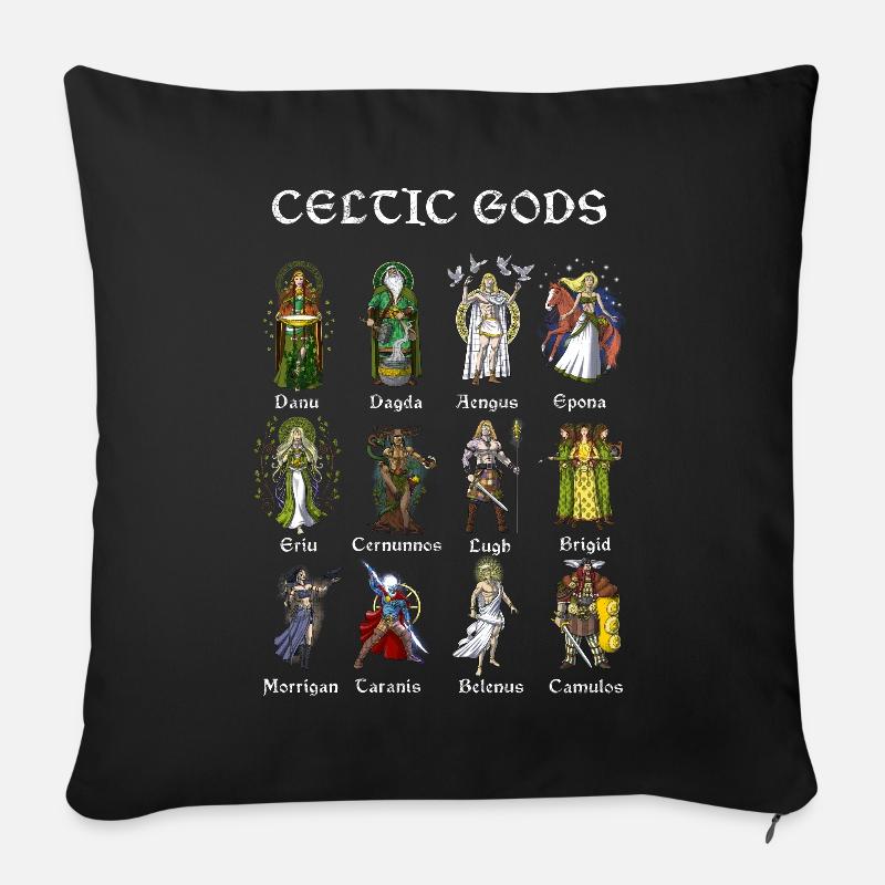 Ancient Celtic Mythology Gods - Sofa pillow with filling 45cm x 45cm - black