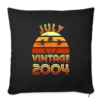 18ème anniversaire Juillet millésime 2004 idée cadeau - Coussin et housse de 45 x 45 cm - noir - Devant
