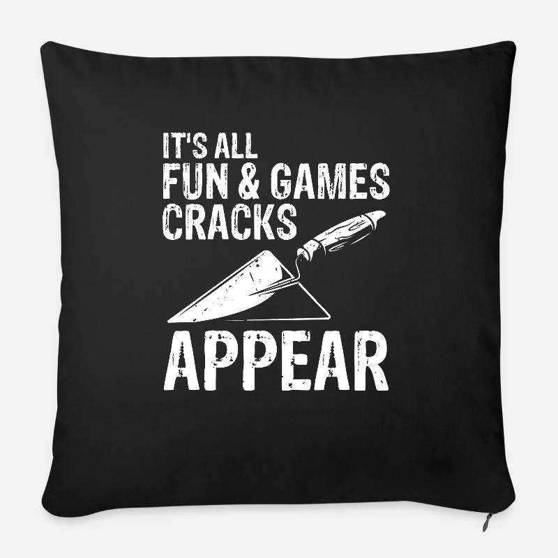 Conception de constructeur de béton pour les travailleurs de la construction et le chantier de construction - Coussin et housse de 45 x 45 cm - noir