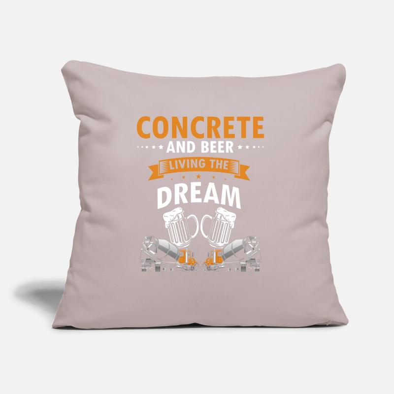 Conception de constructeur de béton pour les travailleurs de la construction et le chantier de construction Coussin et housse de 45 x 45 cm