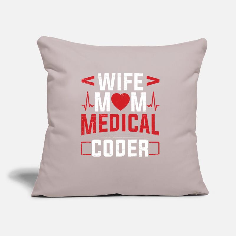 Medizinischer Biller Coding Krankenschwester Ehefrau Mama Medical Coder Sofakissen mit Füllung 45 x 45 cm