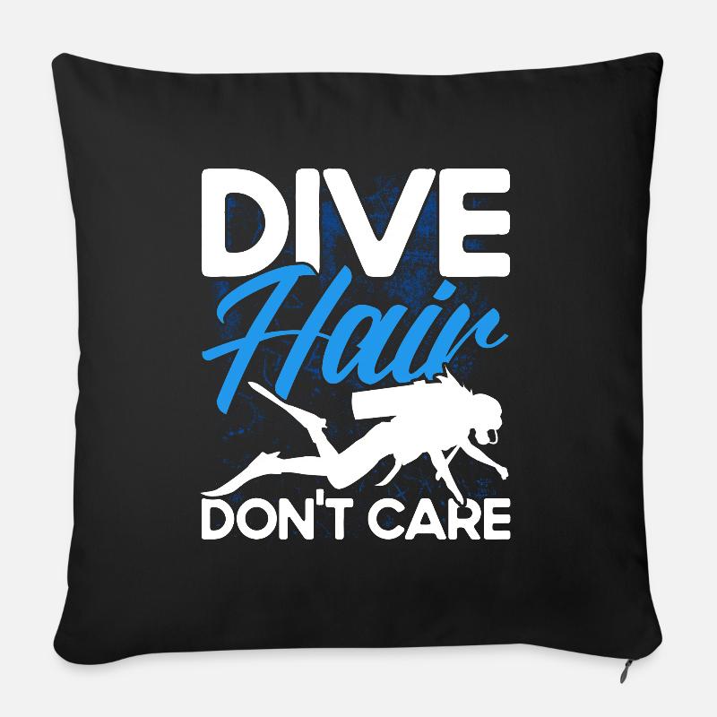 Cadeau de plongée sous-marine Plongeur sous-marin - Coussin et housse de 45 x 45 cm - noir