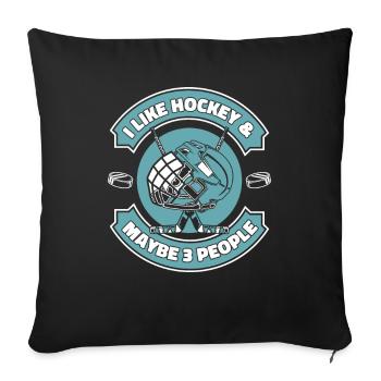 Ice Hockey Hockey Sports - Sofa pillow with filling 45cm x 45cm - black - Front