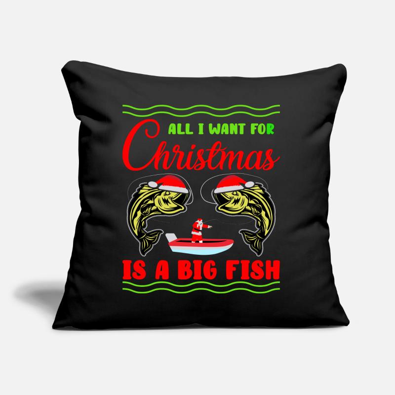 All i want for christmas is a big fish Sofa pillow with filling 45cm x 45cm