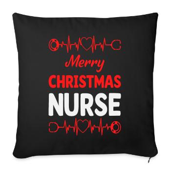 Nurse Christmas - Sofa pillow with filling 45cm x 45cm - black - Front