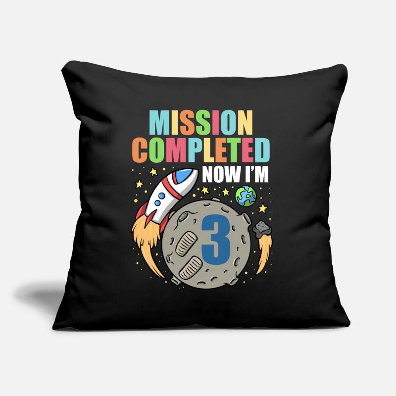 Space Birthday 3 Astronaut Planets Rocket Ship Sofa pillow with filling 45cm x 45cm