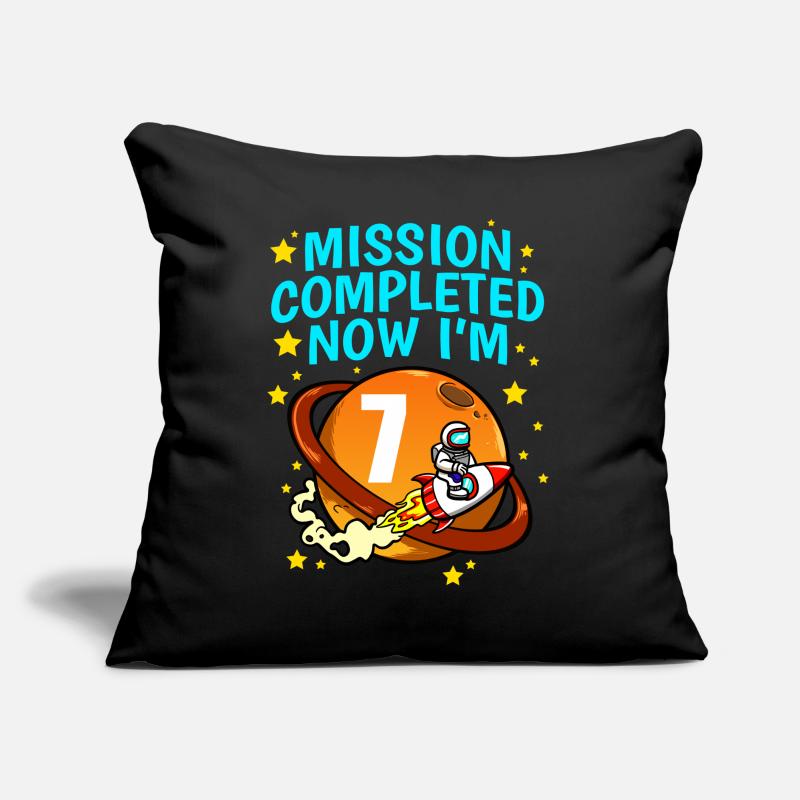 Space Birthday 7 Astronaut Planets Rocket Ship Sofa pillow with filling 45cm x 45cm