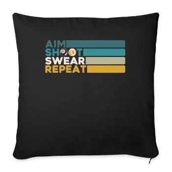 Billard Geschenkidee Billardspieler Pool Snooker - Sofakissen mit Füllung 45 x 45 cm - Schwarz - Vorne