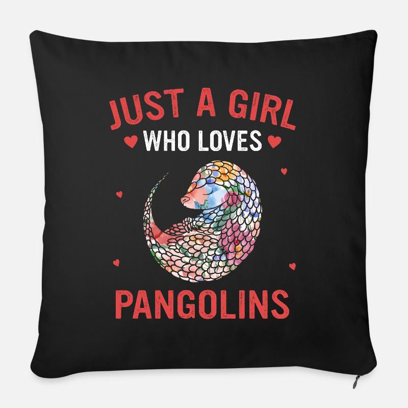 Pangolin Tier Pangoline vom Aussterben bedrohte Ar - Sofakissen mit Füllung 45 x 45 cm - Schwarz