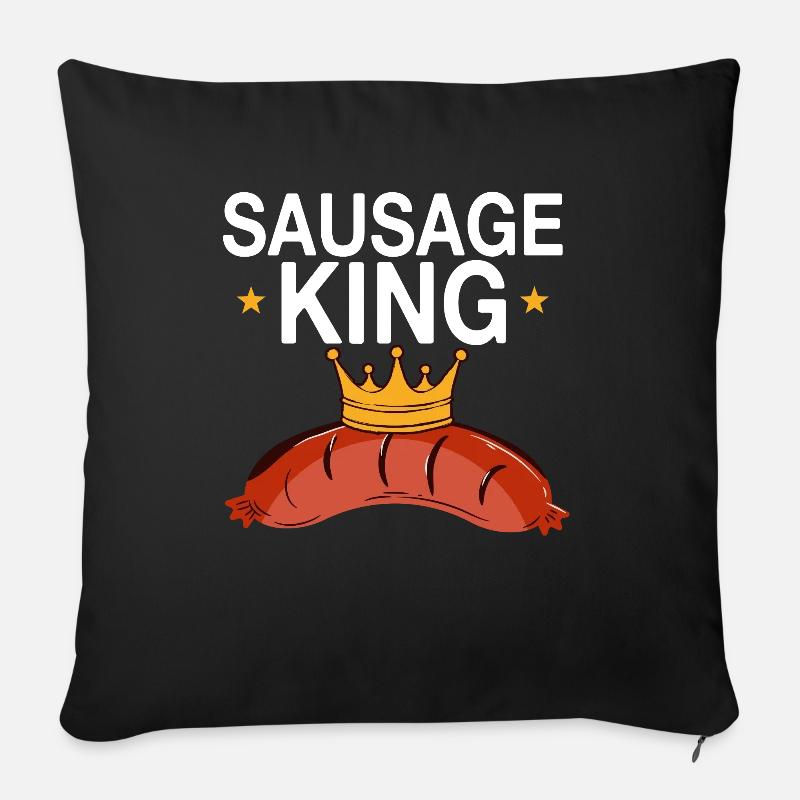 Wurst König - Sofakissen mit Füllung 45 x 45 cm - Schwarz
