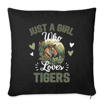 Tiger Girl Cadeau Predator Femmes Tigre - Coussin et housse de 45 x 45 cm - noir - Devant