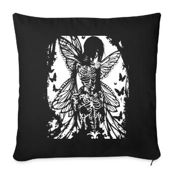 Fairycore Aesthetics Grunge Skeleton Fairy Goth G - Sofa pillow with filling 45cm x 45cm - black - Front