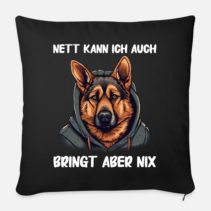 Deutscher Schäferhund Hund Malinois - Sofakissen mit Füllung 45 x 45 cm - Schwarz