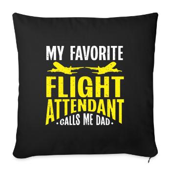 Flight Attendant Papa Stewardess Flight Attendant - Sofa pillow with filling 45cm x 45cm - black - Front