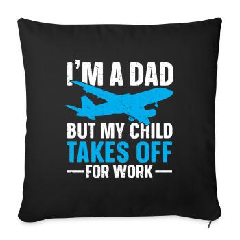 Flight Attendant Papa Stewardess Flight Attendant - Sofa pillow with filling 45cm x 45cm - black - Front