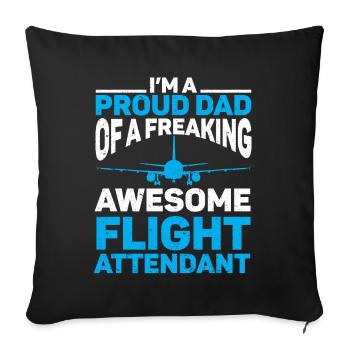 Flight Attendant Papa Stewardess Flight Attendant - Sofa pillow with filling 45cm x 45cm - black - Front