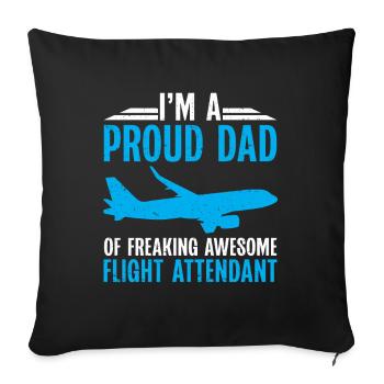 Flight Attendant Papa Stewardess Flight Attendant - Sofa pillow with filling 45cm x 45cm - black - Front