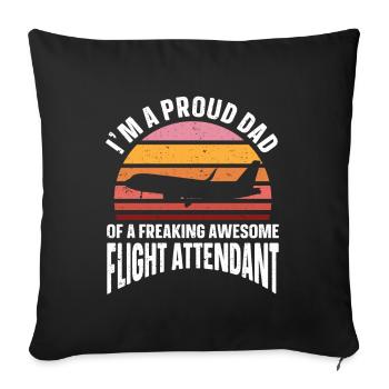 Flight Attendant Papa Stewardess Flight Attendant - Sofa pillow with filling 45cm x 45cm - black - Front