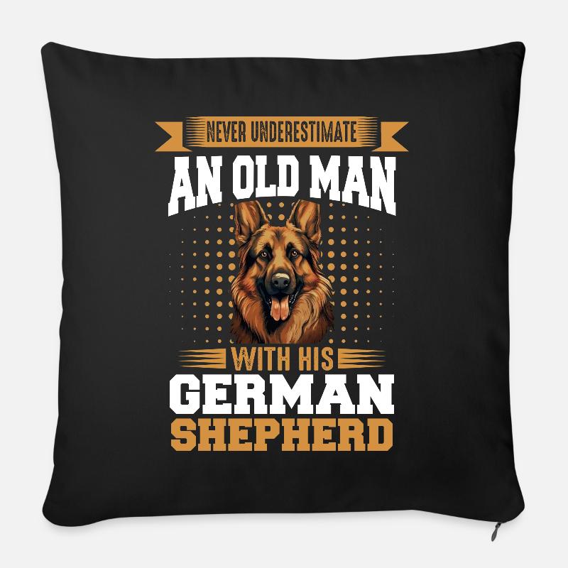 Deutscher Schäferhund Hund Malinois - Sofakissen mit Füllung 45 x 45 cm - Schwarz
