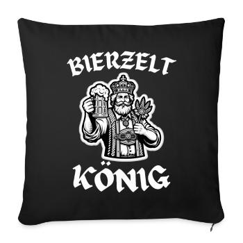 Bayern Bierzelt König Prost Lustige Sprüche - Sofakissen mit Füllung 45 x 45 cm - Schwarz - Vorne