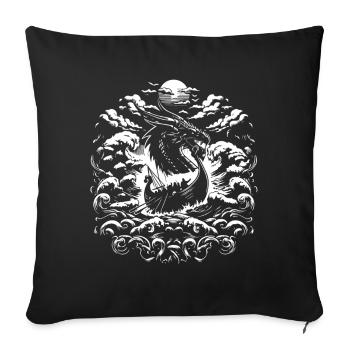 Viking Dragon Boat Valhalla North - Sofa pillow with filling 45cm x 45cm - black - Front