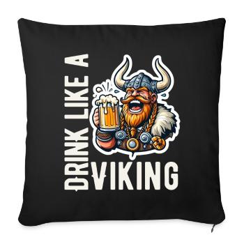 Beer Viking Warrior Cheers Valhalla Odin Nordmann - Sofa pillow with filling 45cm x 45cm - black - Front